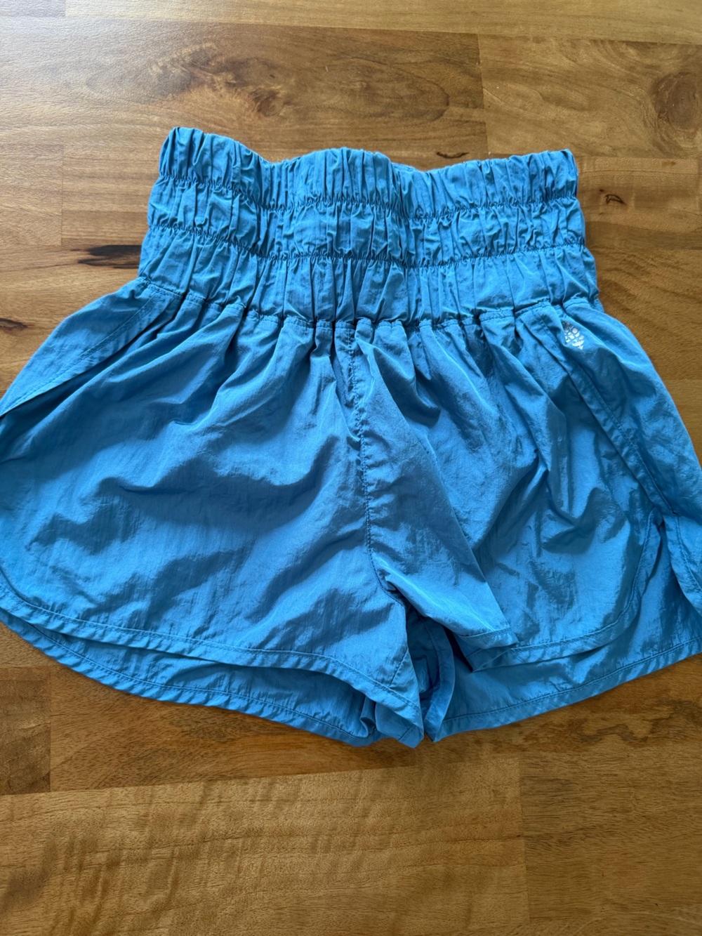 FP Movement by Free People Blue High-Waist Smocked Athletic Shorts Size Medium